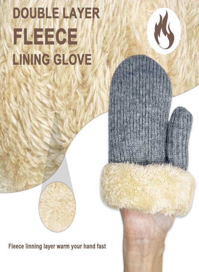 Bototack Winter Mittens for Women Men Warm Fleece Lining Stretchy Kit Thermal Snow Gloves for Cold Weather Gifts (Grey) - Image 2